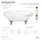Aqua Eden Clawfoot Bathtubs, 72 L, 31.88 W, White/Polished Chrome, Cast Iron VCT7DE7232NL1 - alternate 2